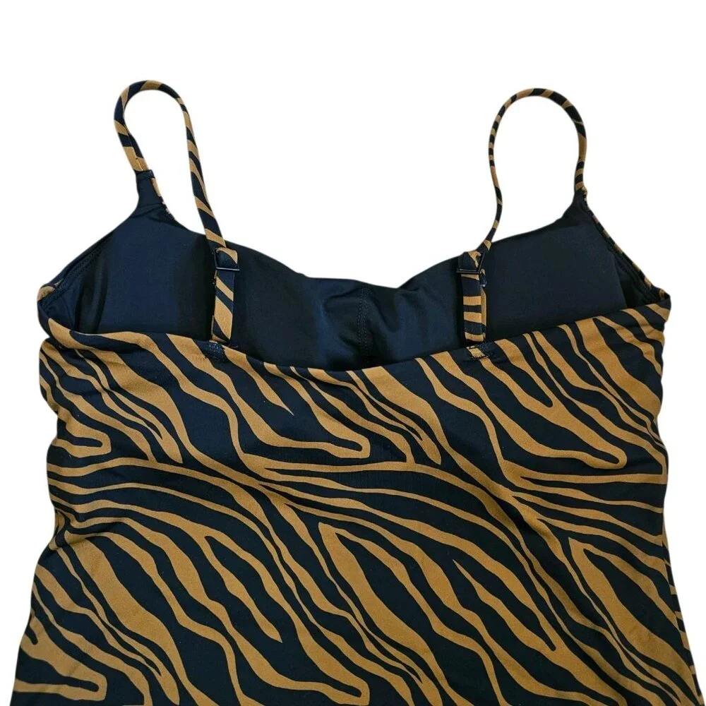 Knix Animal Print One Piece Classic Swimsuit Leakproof Tiger Print Sz M‎ Brown